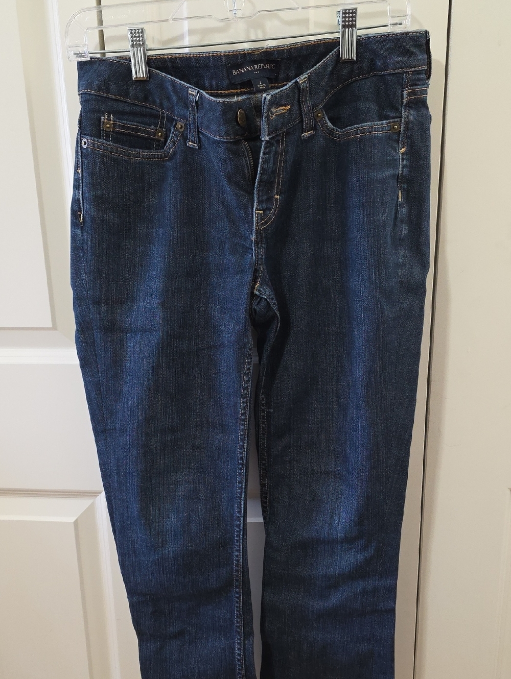 Banana Republic Women's Indigo Slim Straight Jeans. Petite. Length 34 1/2"